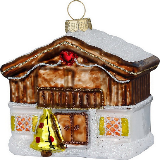 Елочная игрушка Inge's Christmas Figural Glass Ornaments Шале / 65034H12 - фото