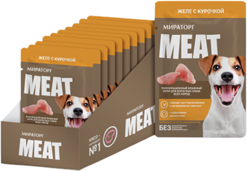 Влажный корм для собак Мираторг Желе с курочкой для взрослых собак всех пород - фото