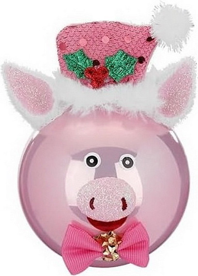 Шар новогодний Inge's Christmas Christmas Pets Свинья / 40440H812_1 - фото