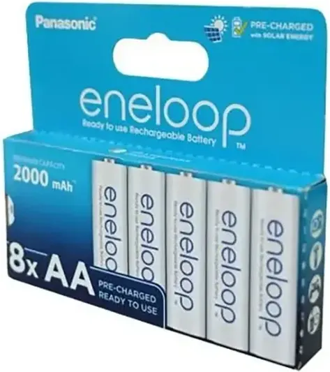Комплект аккумуляторов Panasonic Eneloop AA 2000 / BK-3MCDE/8HH