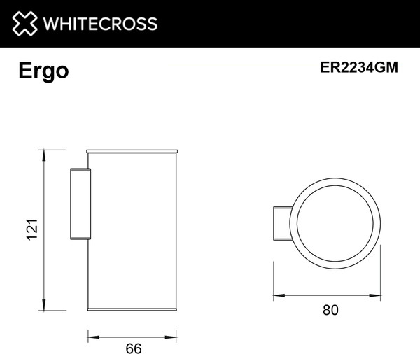 Стакан для зубной щетки и пасты Whitecross Ergo ER2234GM