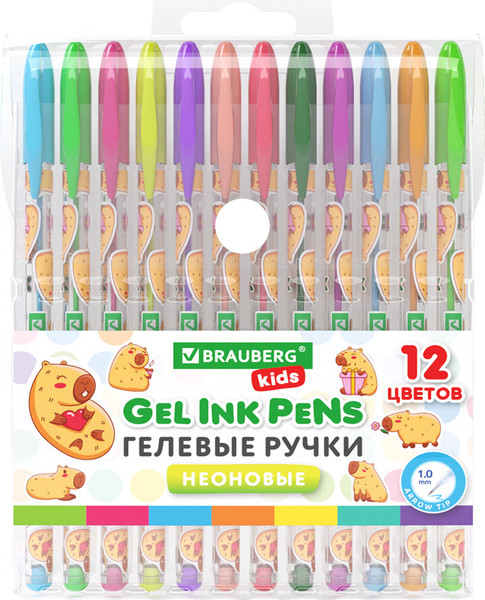 Набор гелевых ручек Brauberg Kids. Cute Animals / 144444 - фото