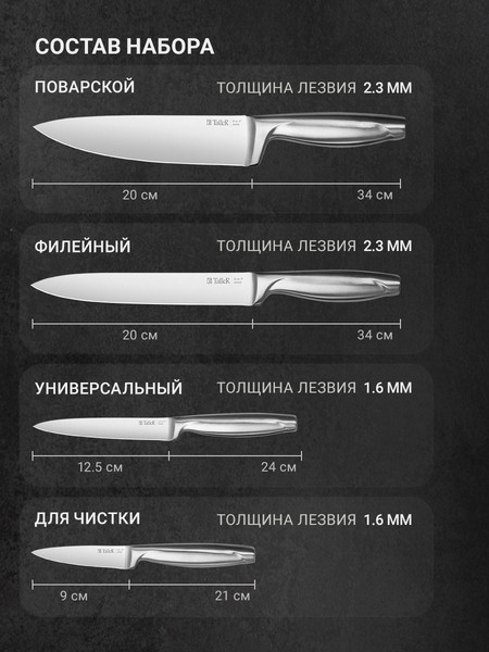 Набор ножей TalleR TR-22017