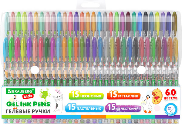 Набор гелевых ручек Brauberg Kids. Cute Animals / 144450 - фото