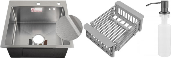 Мойка кухонная Schtoff Best Decor Silver 6050 KR-1 Grey SD-1 Grey - фото