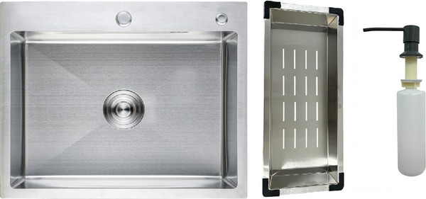 Мойка кухонная Schtoff Best Silver 6050 K-1 Black SD-1 Grey - фото