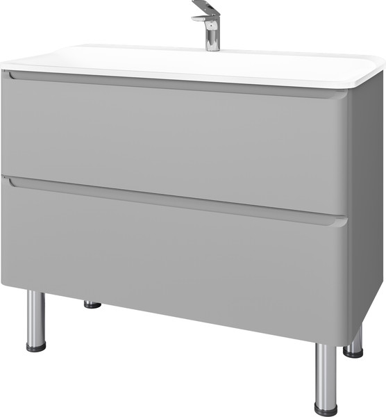Тумба под умывальник Raval Welto 100 / Wel.01.100.2/P/GRS/RL+Leg.05.50/H200/Silver/RL+Leg - фото