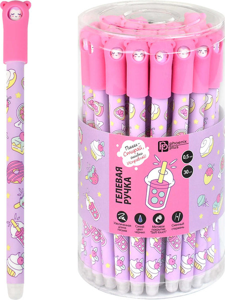 Ручка гелевая Феникс+ Пиши-стирай. Тортики / 69510