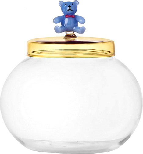 Емкость для хранения выпечки Ichendorf Milano Schiaccianoci голубой медведь тедди / 0935209584 - фото