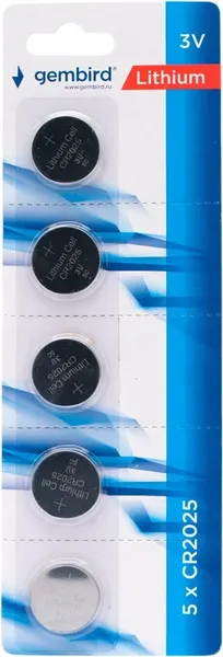 Комплект батареек Gembird GB-CR2025-5B - фото