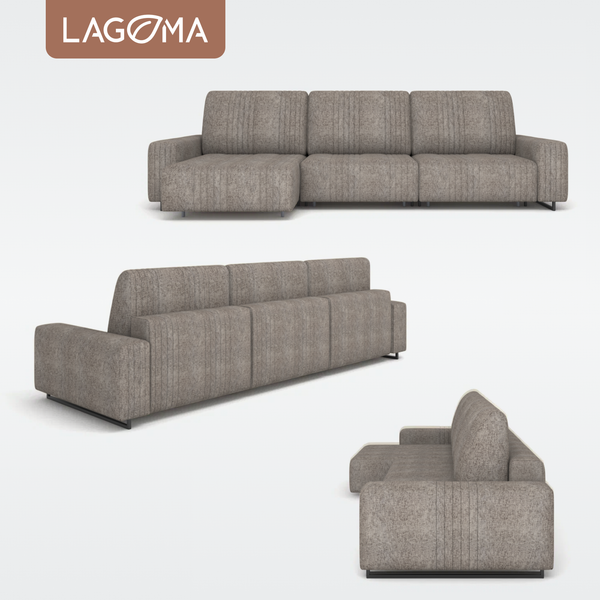 Диван угловой LAGOMA Селкеа ШП 1000 + 1000 + оттоманка левый