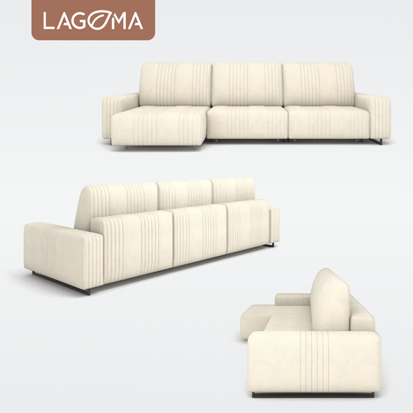 Диван угловой LAGOMA Селкеа ШП 1000 + 1000 + оттоманка левый