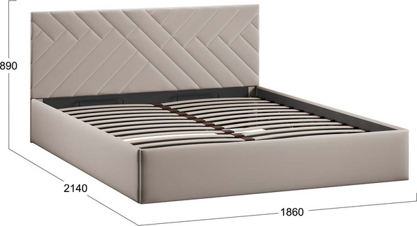 Двуспальная кровать ТриЯ Кевия с ПМ 180x200 Тип 1 