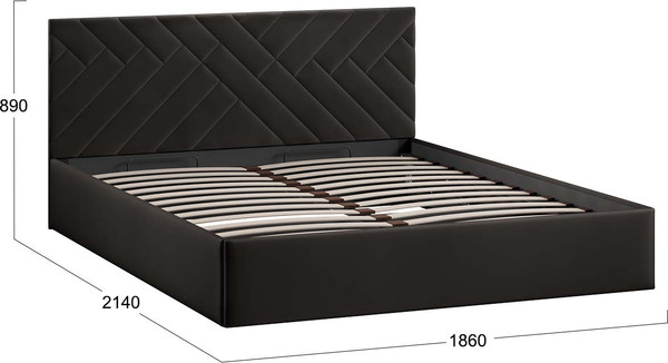 Двуспальная кровать ТриЯ Кевия с ПМ 180x200 Тип 1 