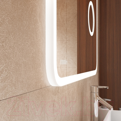 Зеркало Континент Bliss Led 80x60 (с увеличительным зеркалом и часами)