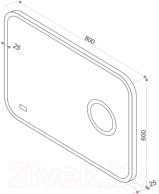Зеркало Континент Bliss Led 80x60 (с увеличительным зеркалом и часами)