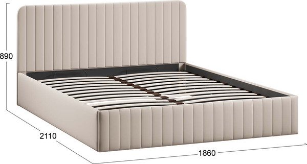 Двуспальная кровать ТриЯ Шелли с ПМ 180x200 Тип 1 