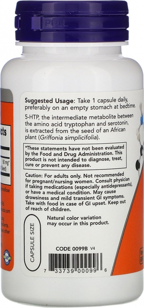 Аминокислота 5-HTP NOW 50мг