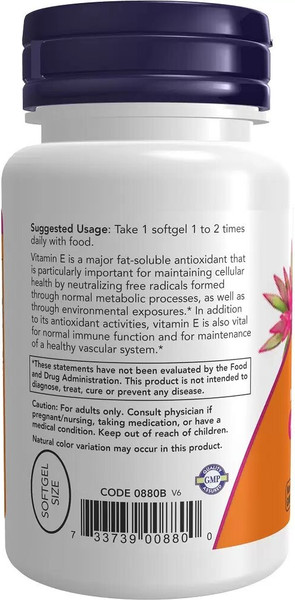 Витамин NOW Натуральный Витамин Е-200