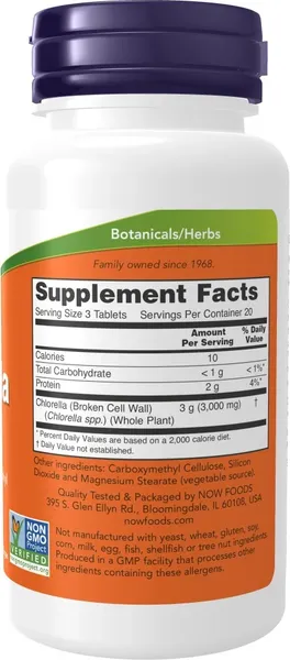 Пищевая добавка NOW Chlorella