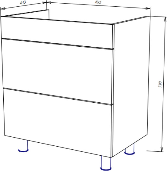 Тумба под умывальник Garda Onda 94 _700 / 09.94.700.PVC