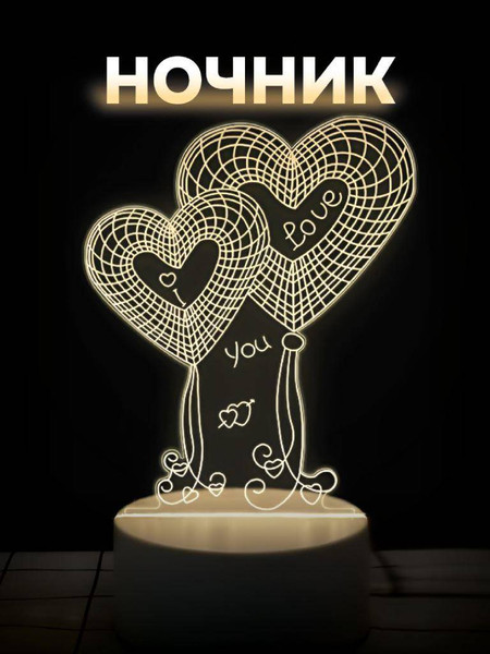 Ночник ILikeGift Heart Balloons / 149-056