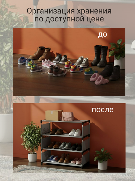 Полка для обуви Homa Складная 54x26x55 / SH-1