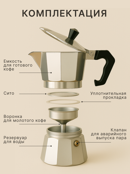 Гейзерная кофеварка Homa GZK-01-600