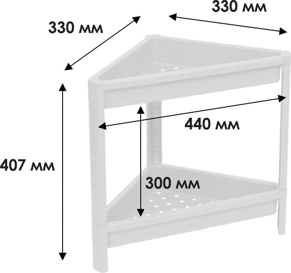 Этажерка Violet Vikea угловая 2-х ярусная / 783206