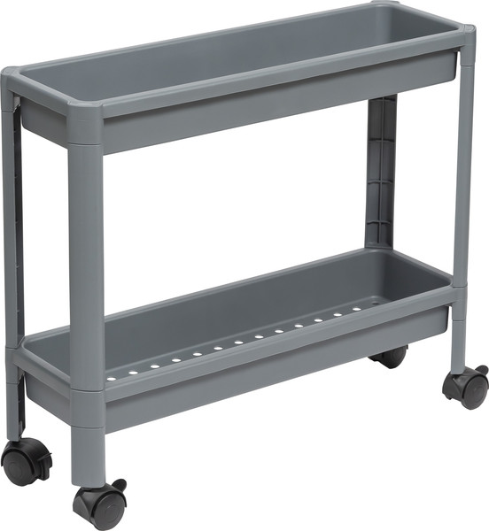 Этажерка Violet Vikea узкая 2-х ярусная на колесах / 782218 - фото