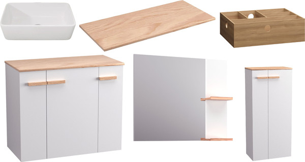 Комплект мебели для ванной Lauter Adri тумба, столешница, раковина 21674A - фото