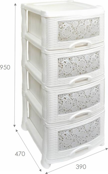 Комод пластиковый Violet Ажур / 35426