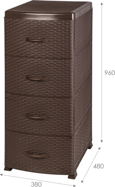 Комод пластиковый Violet Ротанг / 35701