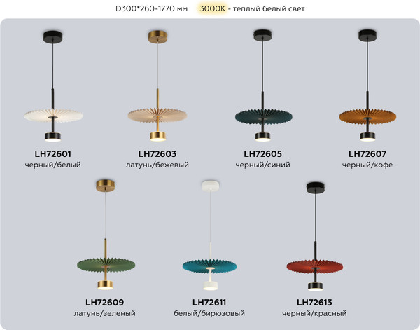 Потолочный светильник Ambrella LH72613 BK/RD