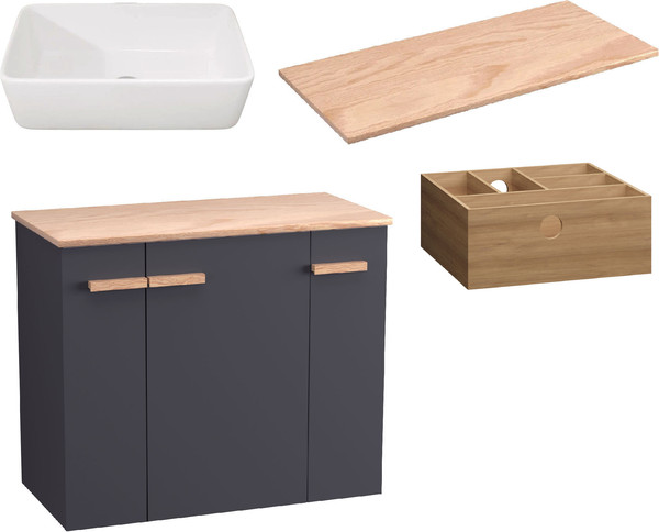 Комплект мебели для ванной Lauter Adri тумба, столешница, раковина 21674A - фото