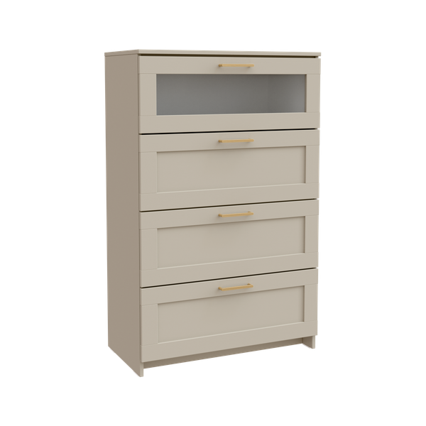 Комод Mio Tesoro Нави 2.15.02.030.19 4 ящика со стеклом  - фото