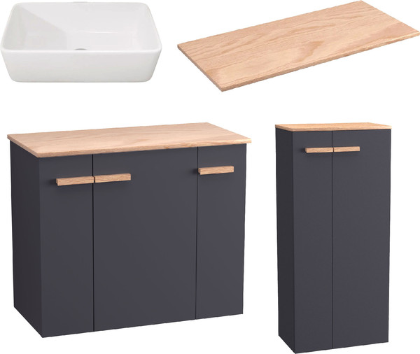 Комплект мебели для ванной Lauter Adri тумба, столешница, раковина 21674A - фото