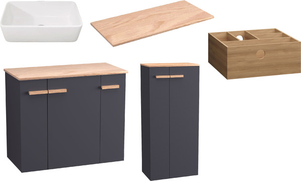Комплект мебели для ванной Lauter Adri тумба, столешница, раковина 21674A - фото