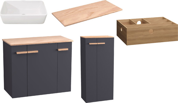 Комплект мебели для ванной Lauter Adri тумба, столешница, раковина 21674A - фото