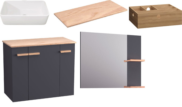 Комплект мебели для ванной Lauter Adri тумба, столешница, раковина 21674A - фото