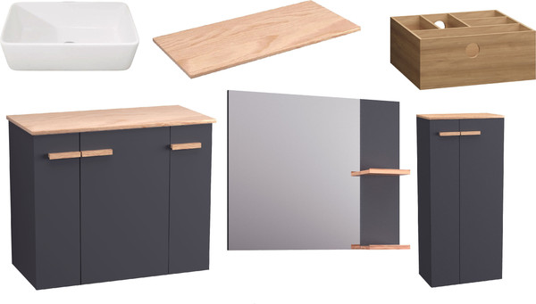 Комплект мебели для ванной Lauter Adri тумба, столешница, раковина 21674A - фото