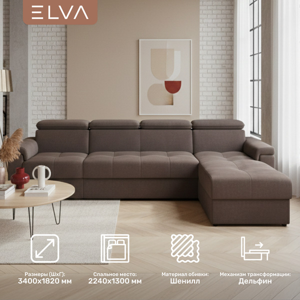 Диван угловой ELVA Вито А4Л-К1С-Д2С-К6С-А4П правый