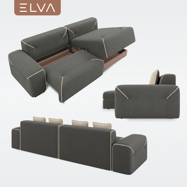 Диван угловой ELVA Порту А4Л-Т2С-К8П правый
