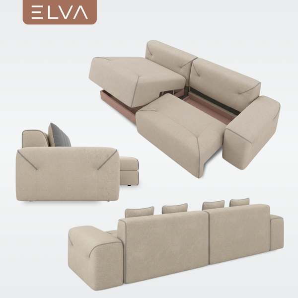 Диван угловой ELVA Порту К8Л-Т2С-А4П левый