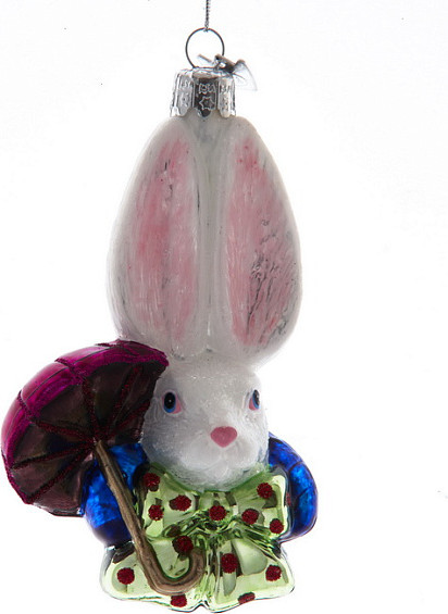 Елочная игрушка Kurt S. Adler Adler Noble Gems Белый кролик / NB1853R - фото