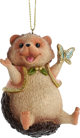 Елочная игрушка Kurt S. Adler Adler Kurt Christmas 2024 Веселый ежик с бабочкой / E0918 - фото