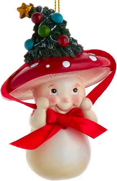 Елочная игрушка Kurt S. Adler Christmas 2025 Грибок в шляпе с елочкой / MLM0005_2 - фото