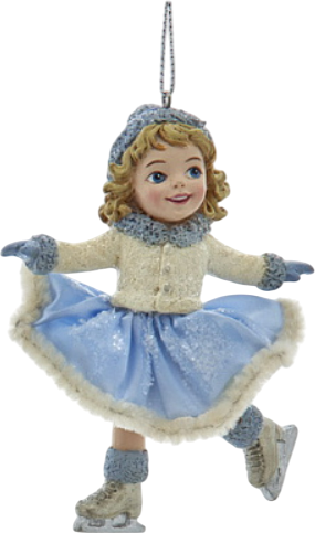 Елочная игрушка Kurt S. Adler Christmas 2025 Девочка на коньках / E1033 - фото