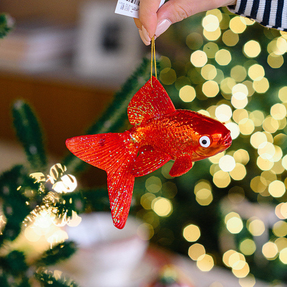 Елочная игрушка Kurt S. Adler Christmas 2025 Золотая рыбка / NB0729