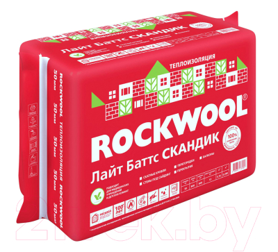 Плита теплоизоляционная Rockwool Лайт Баттс Скандик 800x600x50 - фото